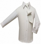 Boys Shirt w/ Tie and Hanky(White/White)